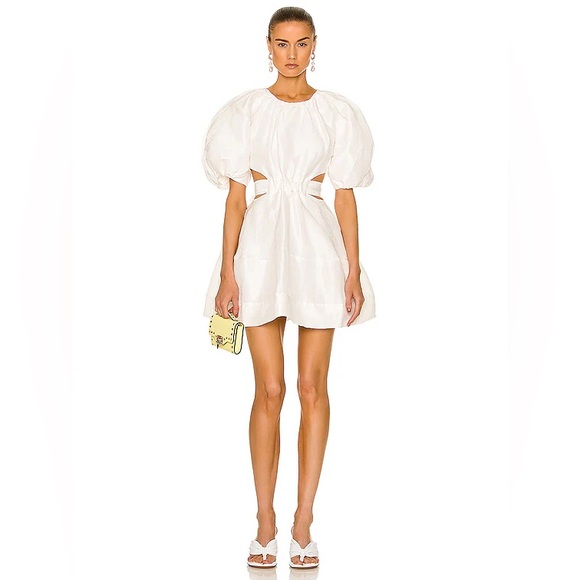 NWT Aje Mimosa Psychedelia Cutout Mini Dress Ivory - Picture 10 of 16